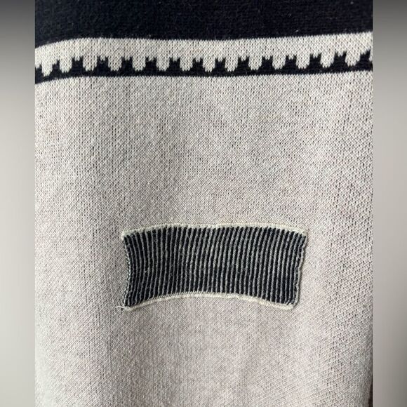 Billabong Boho Aztec Sz Small Open Front Draped Cardigan Sweater Logo Collared - Picture 8 of 10